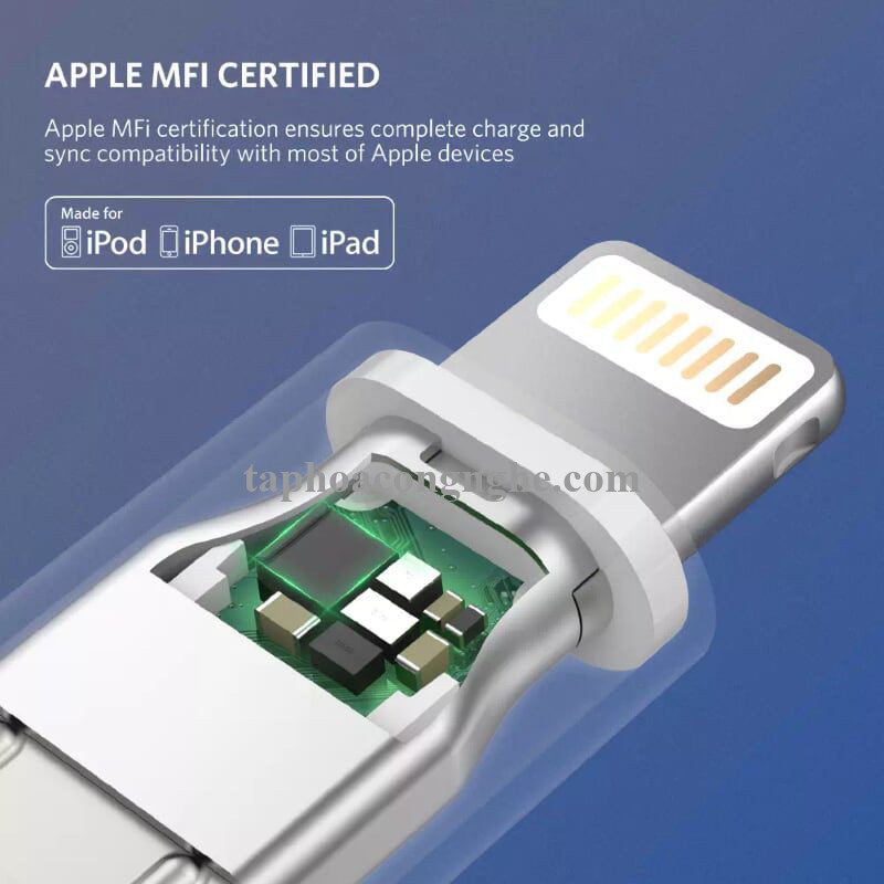 Ugreen 40939 0.5M màu Đen Cáp sạc đa năng USB sang MicroUSB + Lightning US178 30040939